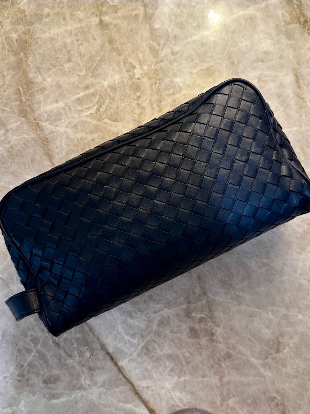 BOTTEGA VENETA Intrecciato Nappa Travel Wash Bag | Deep Navy | Dopp Kit